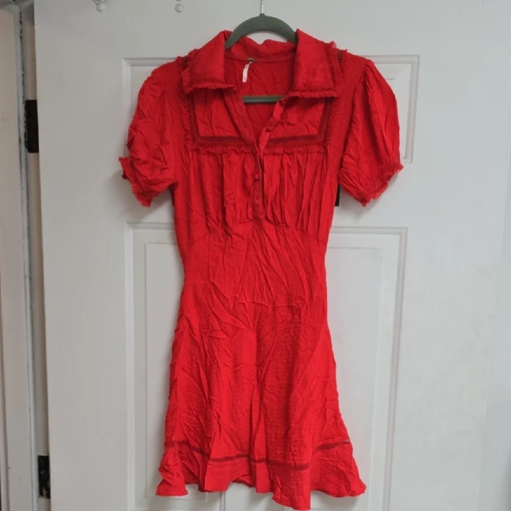 Free People Warm Glow Minidress in Cherry Crush